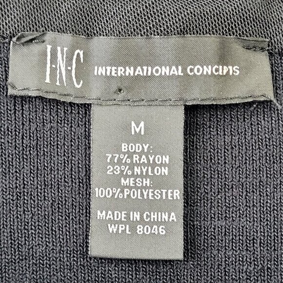 NWT INC International Concept Black boat neck sweater top with mesh detail M - Picture 7 of 11